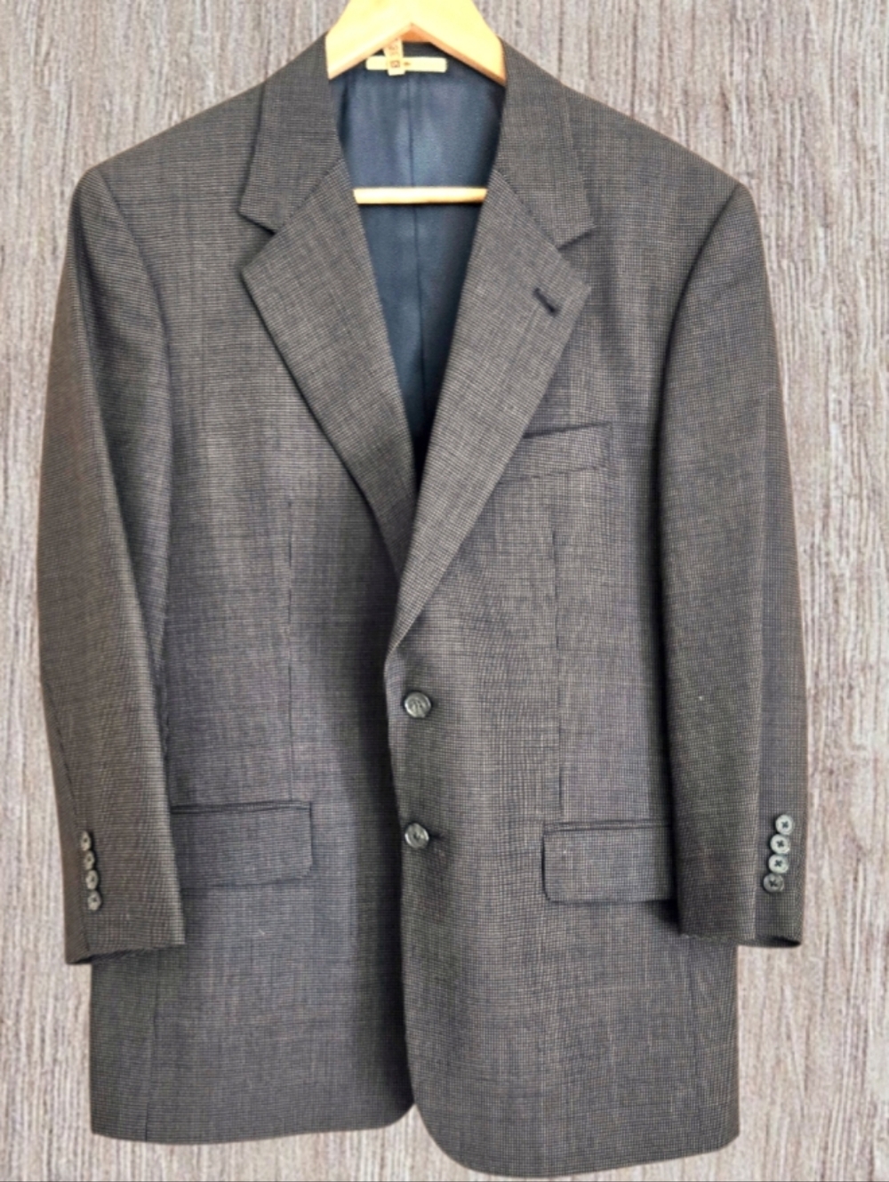 Joseph Abboud Gray Micro-plaid Blazer Wool American Soft 39S /Classic Tailored